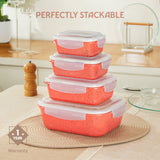 Borosil Colors Kube Pink Rectangle Klip n Store