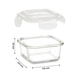 Borosil Tuff-Glass Klip n Store, Square, Set of 3, Containers (320ml + 520ml + 800ml)