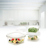 Borosil Tuff-Glass Klip n Store, Square, Set of 3, Containers (320ml + 520ml + 800ml)