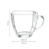 Borosil Oasis Mug Set of 6, 200ml