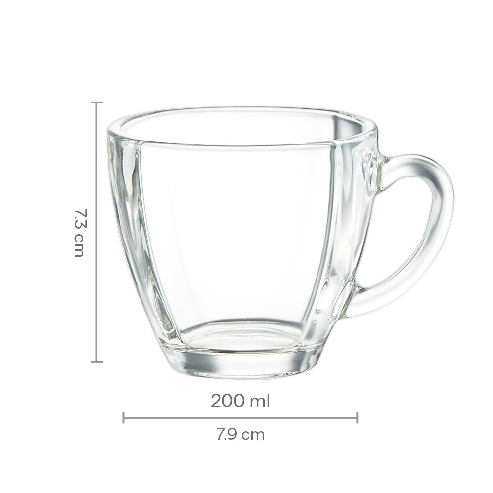 Borosil Oasis Mug Set of 6, 200ml