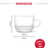 Borosil Chai Time Mug Set  of 2, 210ml
