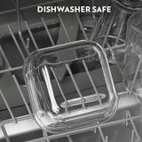 Borosil Eateasy Square Glass Lunchbox Set of 2, 320ml