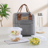 Borosil Pro Round Glass Lunch Box with Glass Bottle Set of 4, 400ml x 3 + 550ml (Bottle)