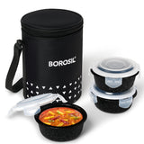 Kube Round Glass Lunch Box Set of 3, 400ml