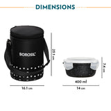 Kube Round Glass Lunch Box Set of 3, 400ml
