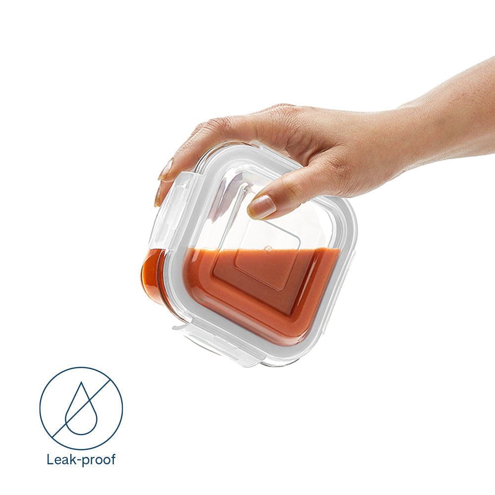 Borosil Larah Glass Klip n Store, Square Container