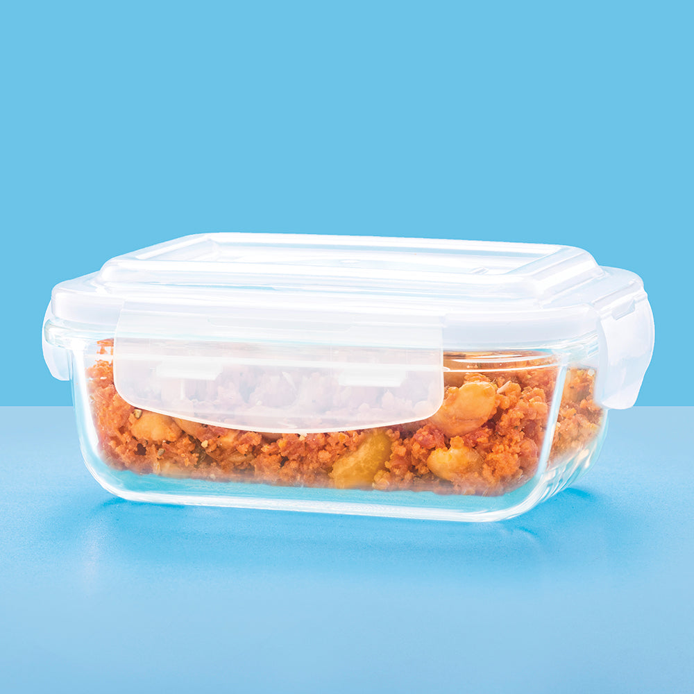 Borosil Larah Glass Klip n Store, Rectangular Container