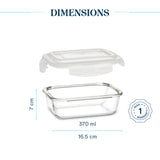Borosil Larah Glass Klip n Store, Rectangular Container
