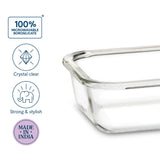 Borosil Larah Glass Klip n Store, Rectangular Container