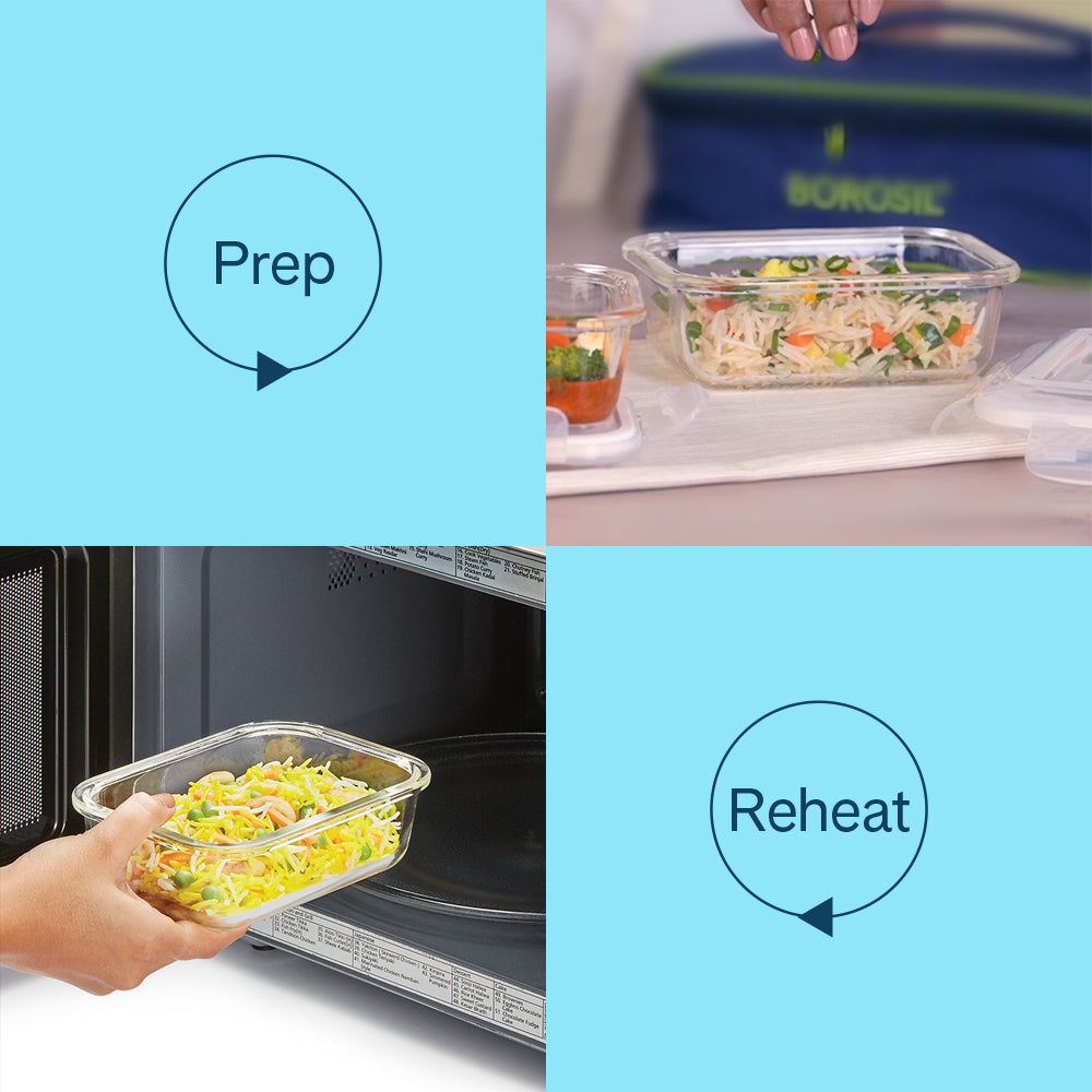 Borosil Larah Glass Klip n Store, Rectangular Container