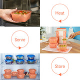Borosil Larah Colormate Square Lunch Box, Pink Set of 3, 320ml