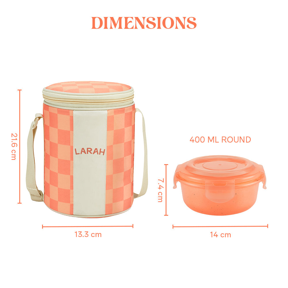 Borosil Larah Colormate Round Lunch Box, Pink Set of 3, 400ml