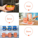 Borosil Larah Colormate Round Lunch Box, Pink Set of 3, 400ml