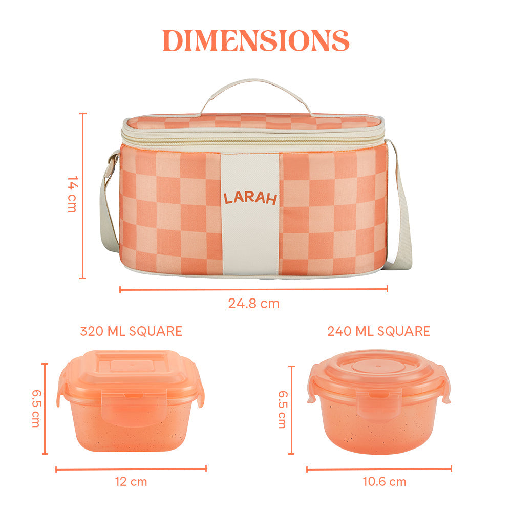 Borosil Larah Colormate Universal Lunch Box, Pink Set of 4, 320ml x 2+240ml x 2