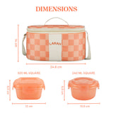 Borosil Larah Colormate Universal Lunch Box, Pink Set of 4, 320ml x 2+240ml x 2