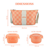Borosil Larah Colormate Daisy Universal Lunch Box, Set of 4, 320ml x 2+240ml x 2