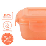 Borosil Larah Colormate Daisy Universal Lunch Box, Set of 4, 320ml x 2+240ml x 2