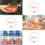 Larah Colormate Square Lunch Box, Pink, Set of 2, 320ml