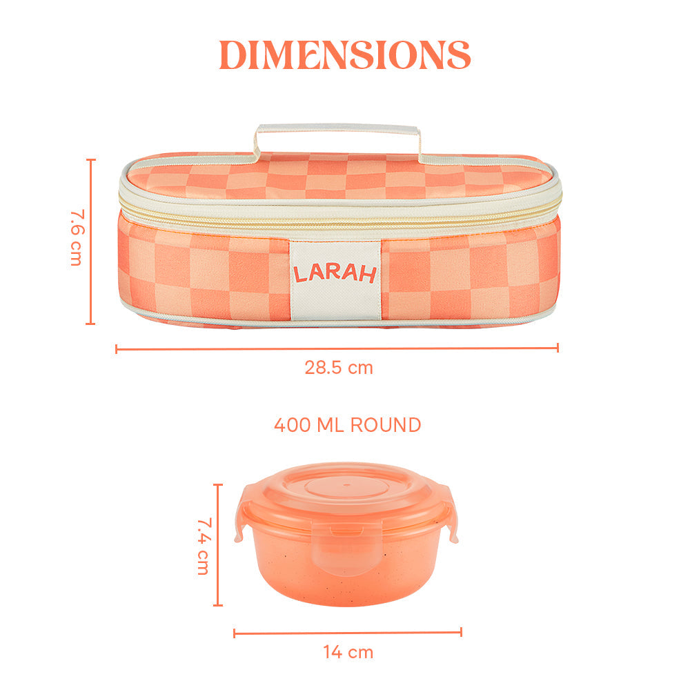 Borosil Larah Colormate Round Lunch Box, Pink Set of 2, 400ml