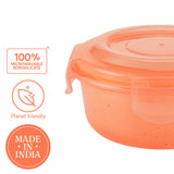 Borosil Larah Colormate Round Lunch Box, Pink Set of 2, 400ml