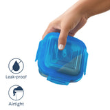 Borosil Larah Colormate Universal Lunch Box, Blue, Set of 4, 320ml x 2+240ml x 2