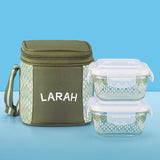 Borosil Larah Gracia Square Glass Lunchbox , Set of 2 , 320ml
