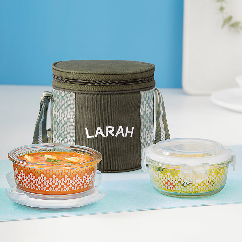 Borosil Larah Gracia Round Glass Lunchbox