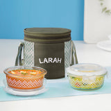 Borosil Larah Gracia Round Glass Lunchbox