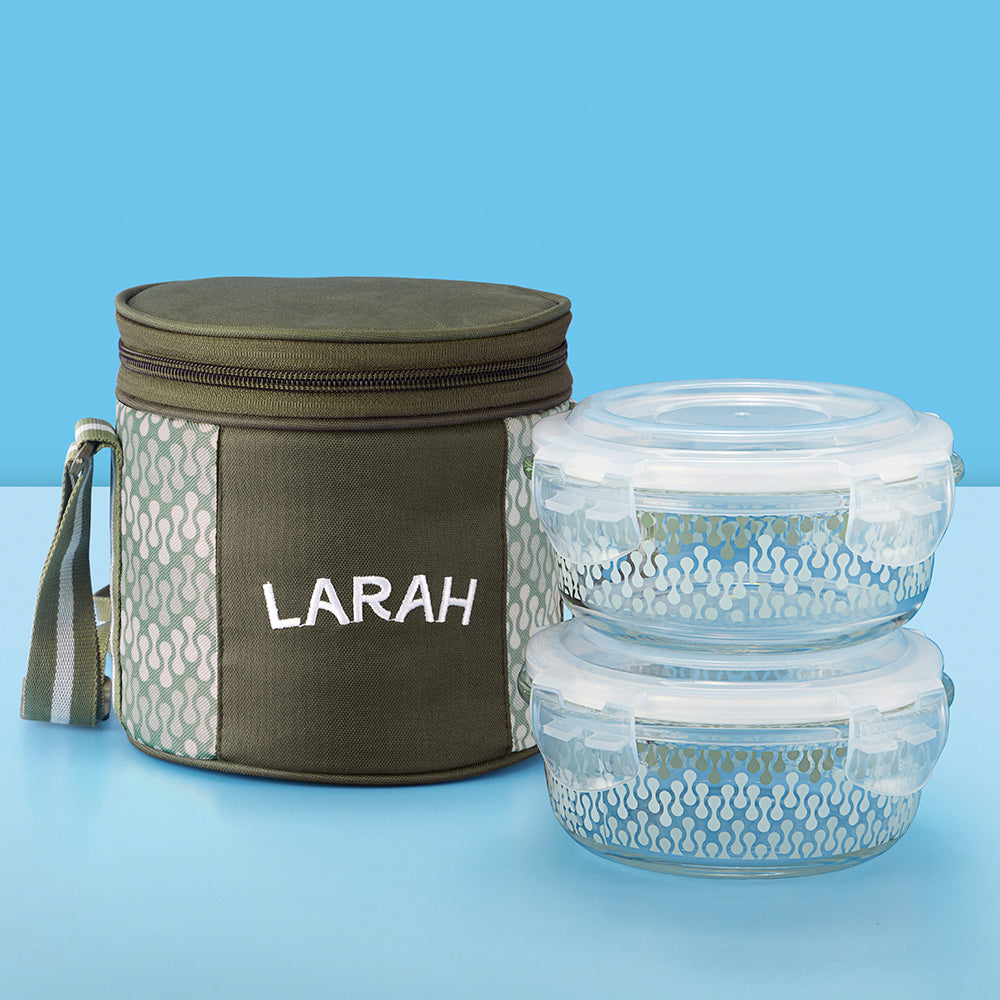 Borosil Larah Gracia Round Glass Lunchbox