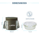 Borosil Larah Gracia Round Glass Lunchbox
