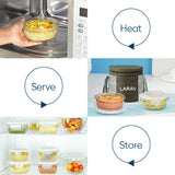 Borosil Larah Gracia Round Glass Lunchbox
