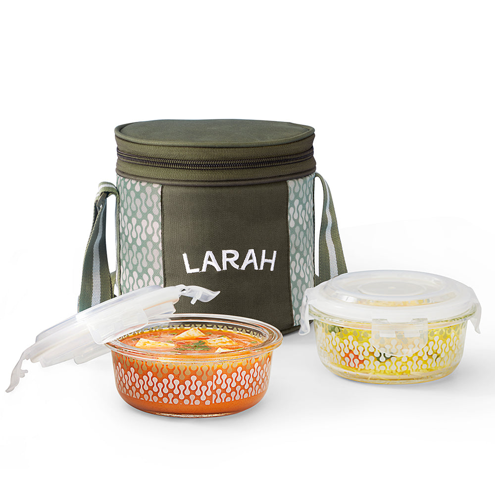 Borosil Larah Gracia Round Glass Lunchbox