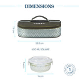 Borosil Larah Gracia Round Glass Lunchbox