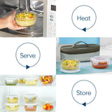 Borosil Larah Gracia Round Glass Lunchbox