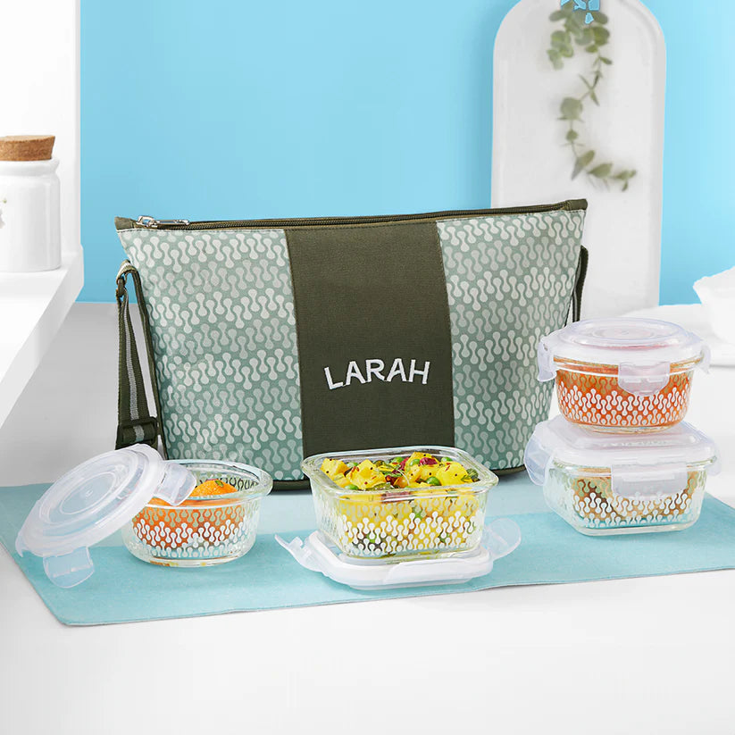 Borosil Larah Gracia Daisy Universal Glass Lunchbox