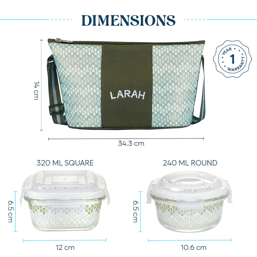Borosil Larah Gracia Daisy Universal Glass Lunchbox