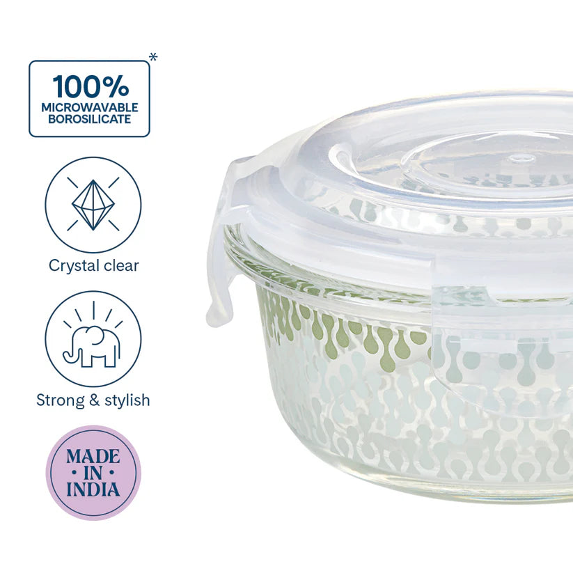 Borosil Larah Gracia Daisy Universal Glass Lunchbox