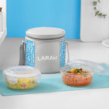 Borosil Larah Gracia Round Glass Lunchbox