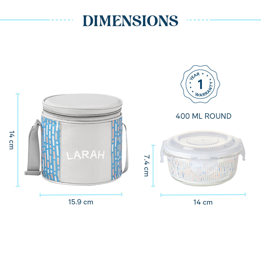 Borosil Larah Gracia Round Glass Lunchbox
