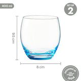 Borosil Bliss Glass Tumbler Set of 2, 400ml