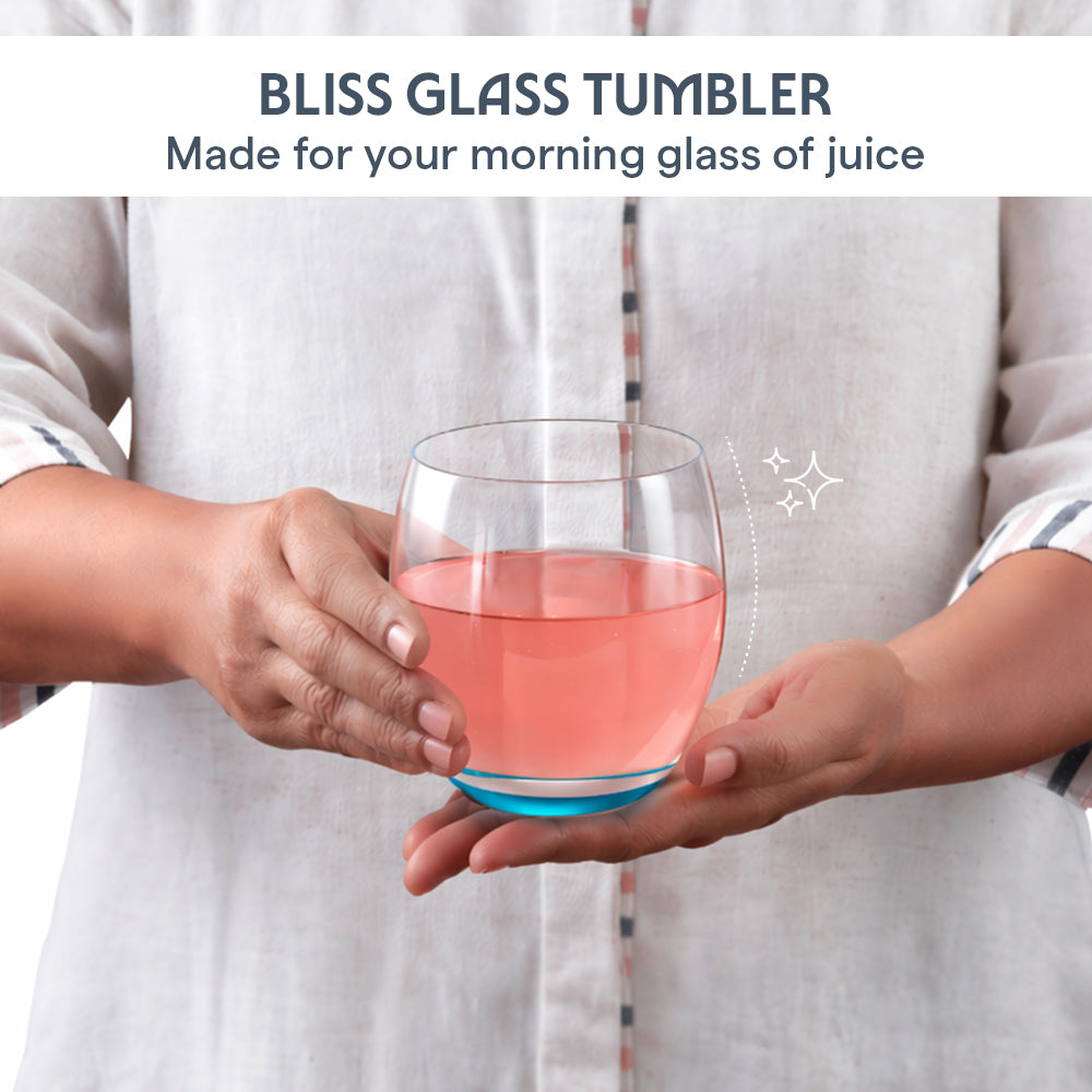 Borosil Bliss Glass Tumbler Set of 2, 400ml