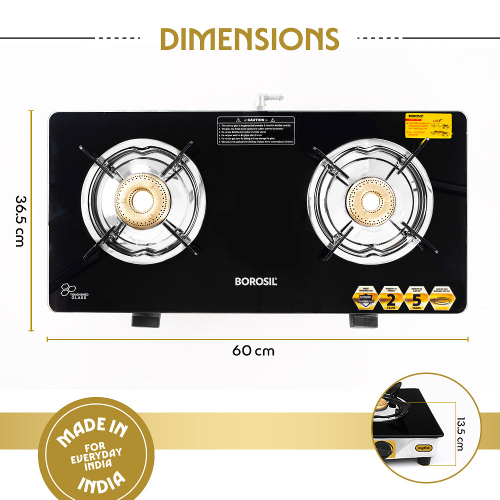 Borosil Blaze Glass-top Gas stove