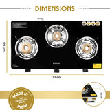 Borosil Blaze Glass-top Gas stove