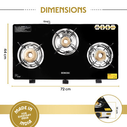 Borosil Blaze Glass-top Gas stove