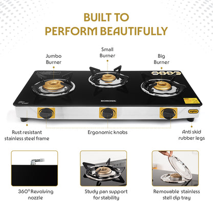 Borosil Blaze Glass-top Gas stove