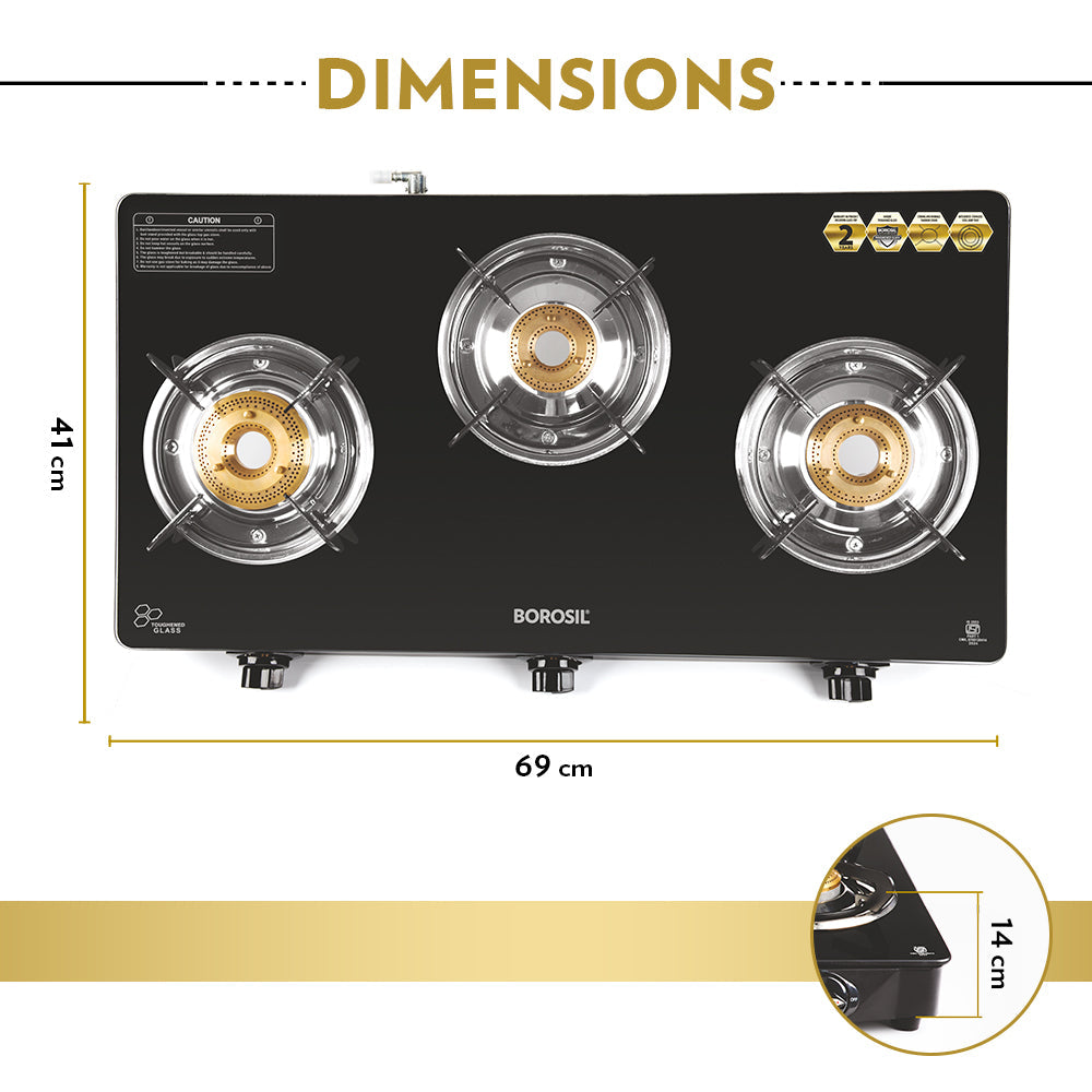 Borosil Magnum Pro Glass-top Gas stove
