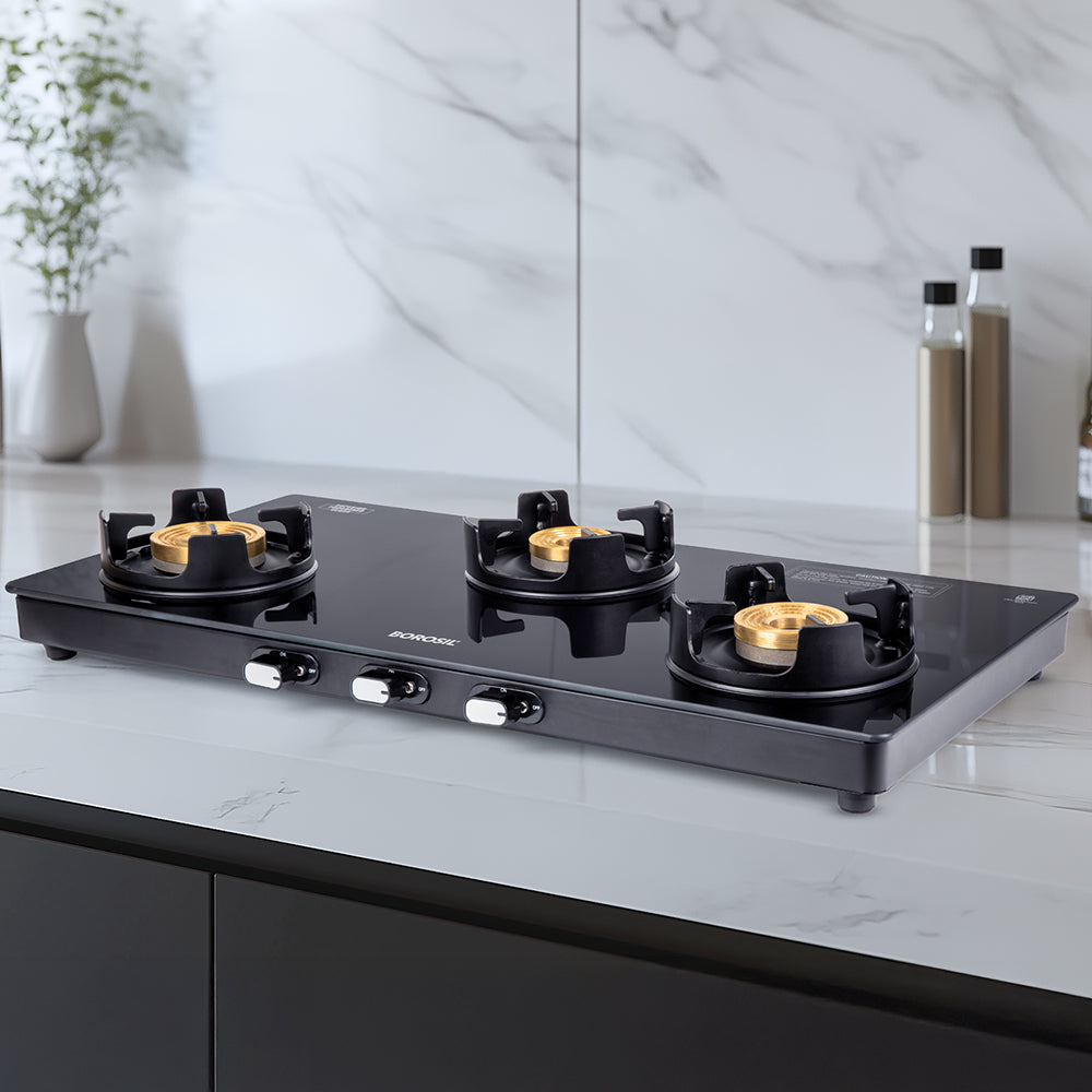 Borosil Flame Star Glass-top Gas Stove