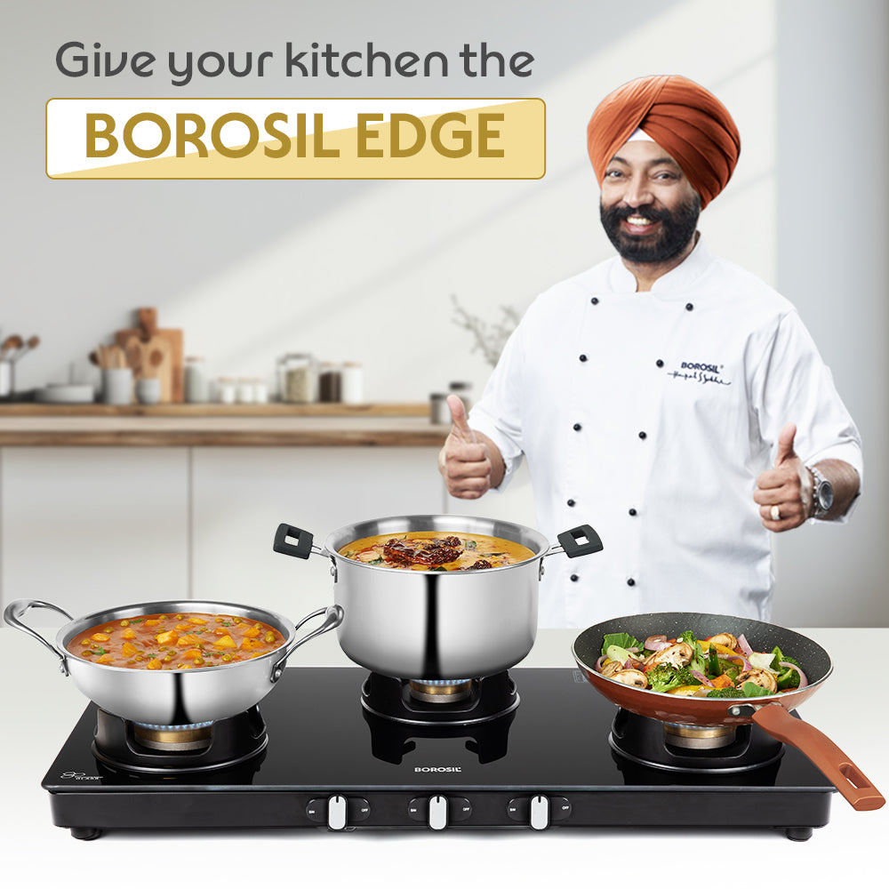 Borosil Flame Star Glass-top Gas Stove