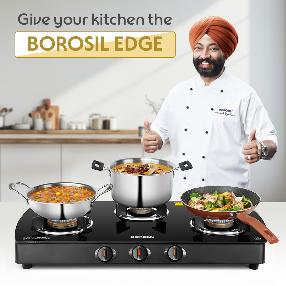 Borosil Prima Glass-top Gas stove